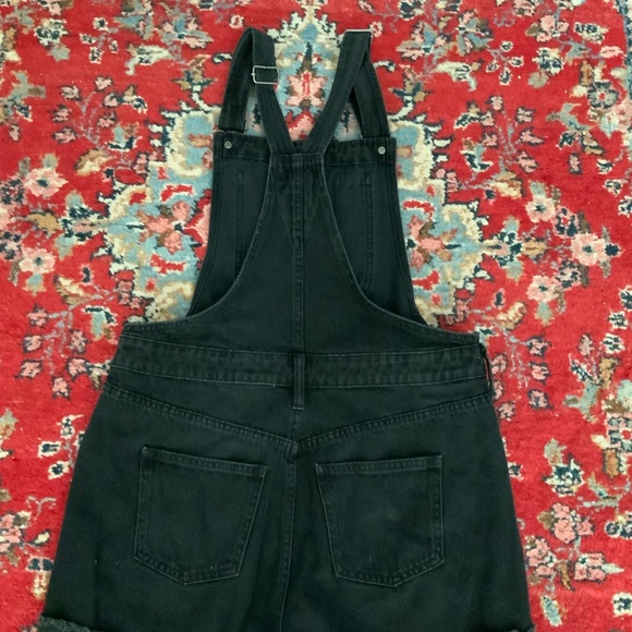 Maxwell Adirondack Shortalls Black Denim Overall Shorts Size M - Picture 4 of 9
